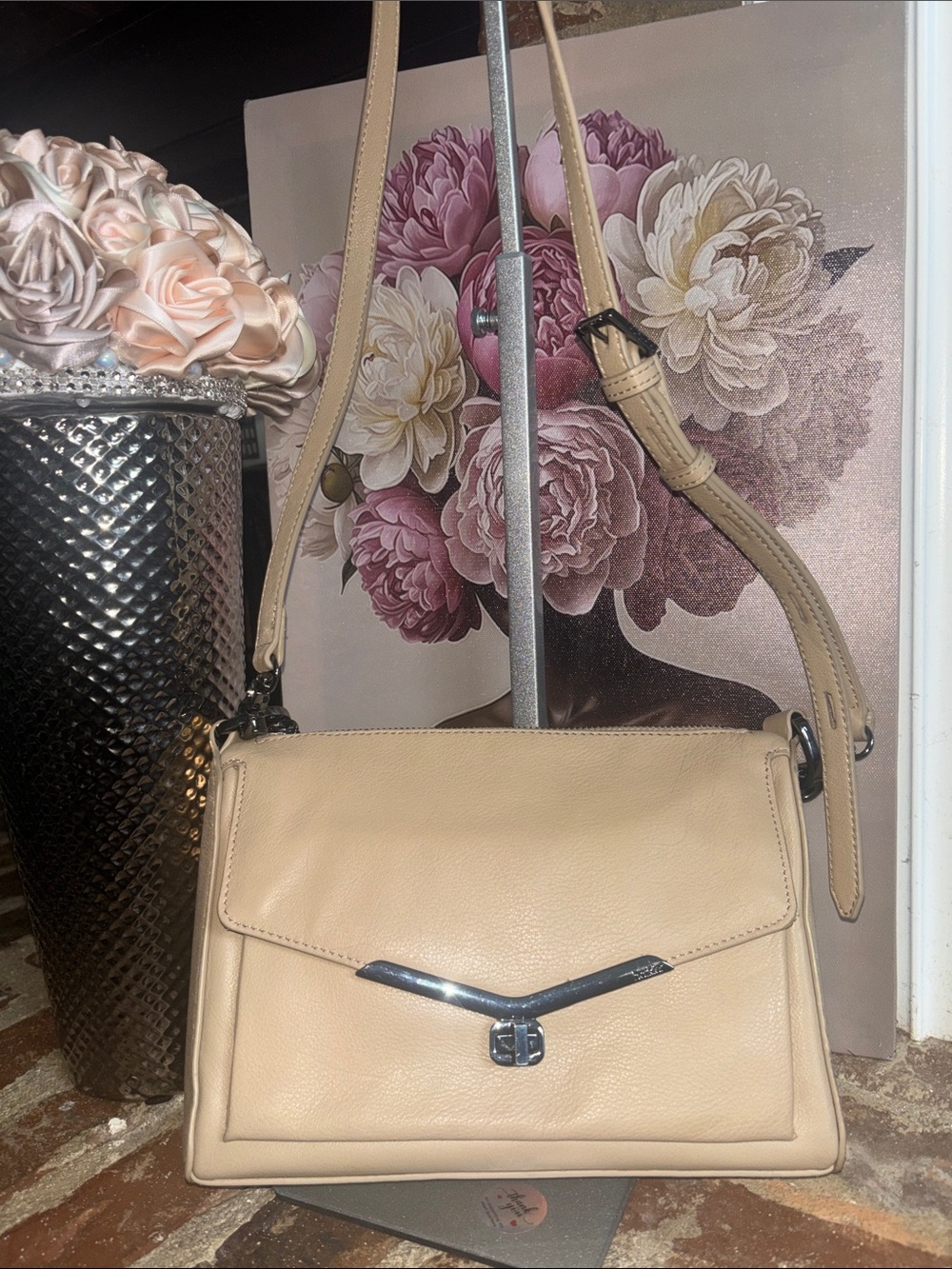 Botkier Beige Leather Crossbody Bag - Classic Neutral Shoulder Purse